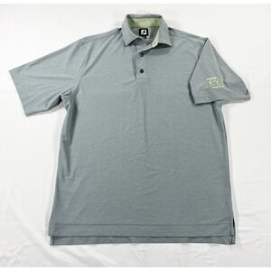 FootJoy ProDry Men Medium M Gray Heather Golf Polo Shirt Short Sleeve Club Logo
